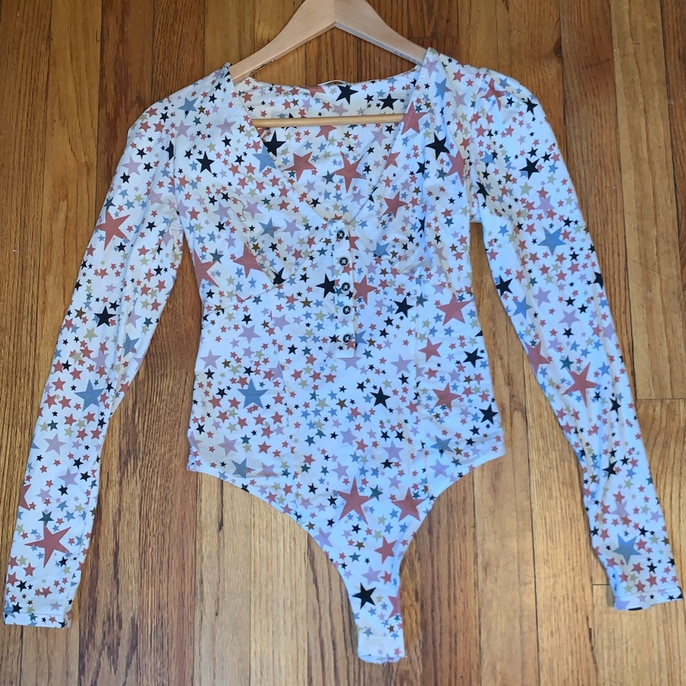 Free People printed body suit.